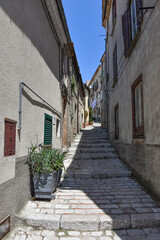 A narrow street in Trivento, a mountain village in the Molise region of Italy.
