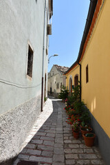A narrow street in Trivento, a mountain village in the Molise region of Italy.