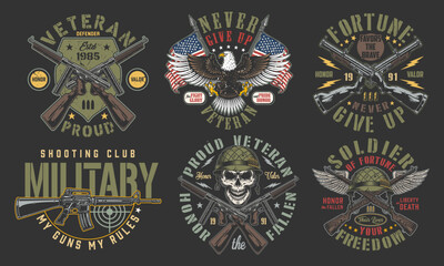 Soldier fortune set colorful flyer