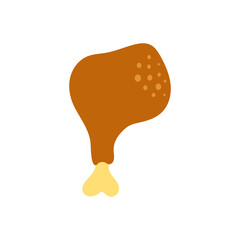 fried chicken leg isolated on white background