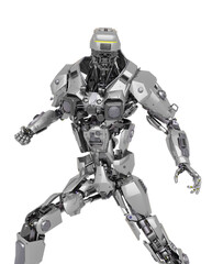 master robot is ready to smash all in white background