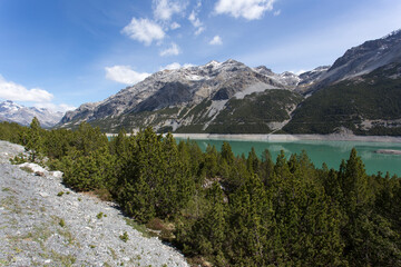Fototapeta na wymiar View of Cancano lake near Bormio