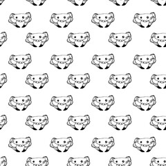 Seamless vector pattern of black crabs on white.