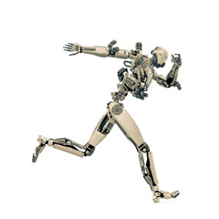 super robot is running very fast