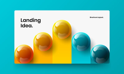 Unique presentation vector design illustration. Abstract realistic balls handbill layout.