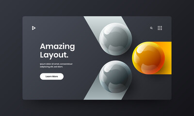 Clean flyer vector design illustration. Colorful 3D balls annual report concept.