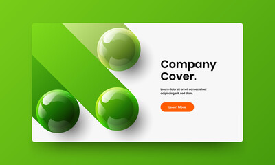 Trendy cover vector design template. Premium 3D spheres website illustration.