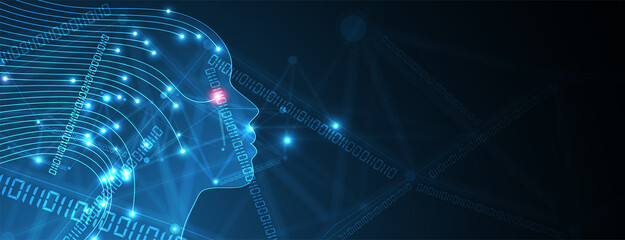 Conceptual technology illustration of artificial intelligence