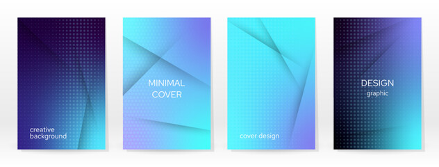 Minimal Poster. Pastel Soft. Blue Gradient Set.