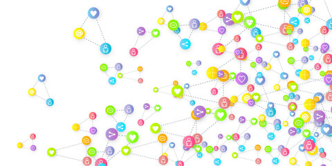 Social media marketing icons internet tags target