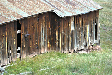 Barn sitting on stone foundation