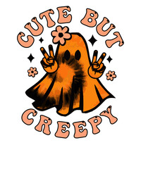 Cute but creepy funny Cute Spooky Halloween Retro T-Shirt design