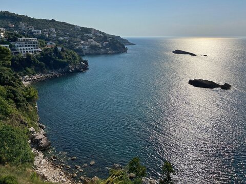 Scenic view of the coast of the Adriatic sea near Ulcinj town in Montenegro.