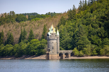 Straining tower on lake Vyrnwy, Wales - 519225510