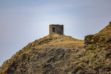 Close up of Tower ruins near Abereiddi Bay, Wales - 519225560