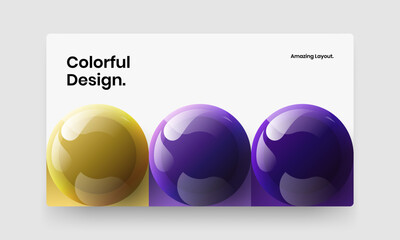 Amazing realistic balls annual report concept. Original postcard vector design illustration.