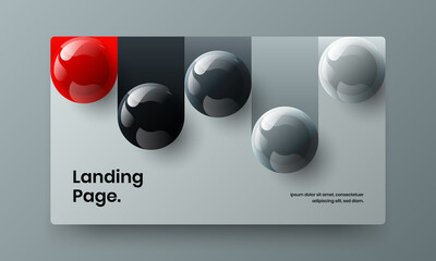 Isolated corporate brochure design vector illustration. Modern realistic balls company identity layout.