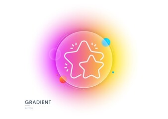 Star line icon. Gradient blur button with glassmorphism. Feedback rating sign. Customer satisfaction symbol. Transparent glass design. Star line icon. Vector