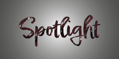 spotlight word on grey lit up background