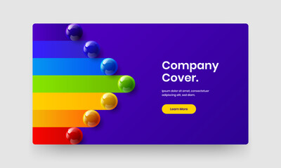 Original company identity vector design concept. Trendy 3D balls website illustration.