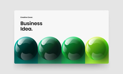 Fresh corporate cover vector design template. Creative realistic balls company brochure concept.