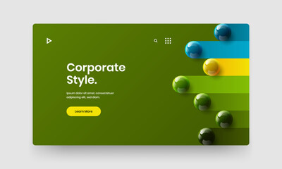 Multicolored poster vector design template. Vivid realistic balls handbill concept.