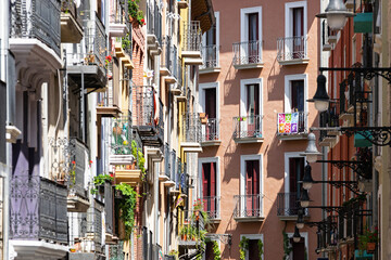 Facades of the Old Town of Pamplona, ​​Navarra