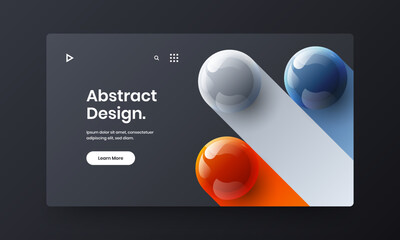Bright 3D spheres annual report layout. Minimalistic corporate cover design vector concept.