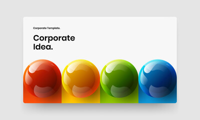 Premium 3D balls company cover illustration. Isolated pamphlet design vector template.
