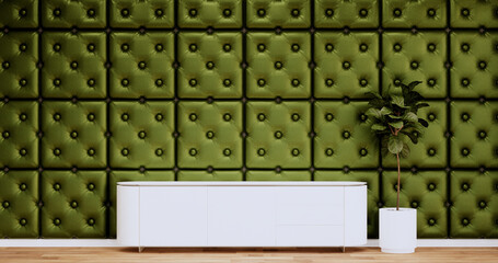 Green modern room,minimal designs. 3d rendering