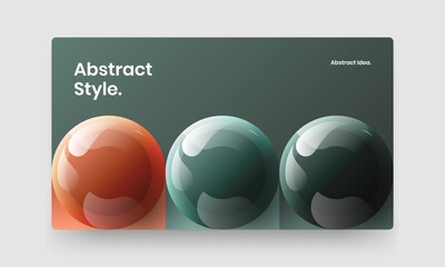 Geometric handbill vector design layout. Isolated realistic spheres book cover template.