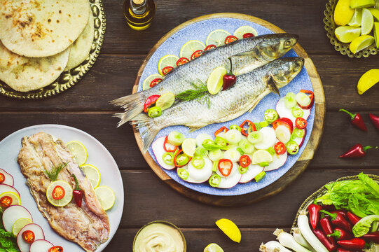 Mediterranean Food, Traditional Egyptian Fish Dish 