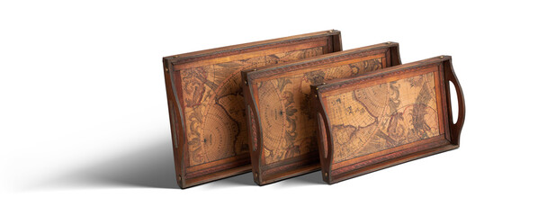 vintage decorative trays with shadows