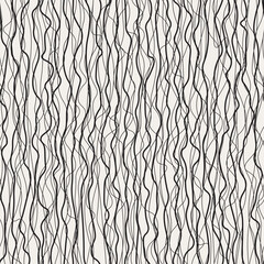 Black wrinkled lines on white background. Abstract vector illustration. Flowing lines seamless pattern.