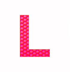 Uppercase letter L - Silicone background with red hexagons