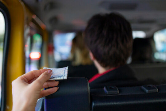 Traditional Turkish Minibus. People Handing Money To Someone In Front Of You And They Will Pass It Down To Driver. The Price Is Usually At The Front Inside Of The Dolmus. 