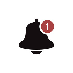 Vector notification bell icon isolated on white background for alarm clock, subscribe button, smartphone application alert, incoming message. Ringing bell social media UI interface. 10 eps