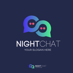 Vector chat logo gradient style isolated on background for social media, communication, chat bot, chatting technology, support, connection, consulting agency, business, teamwork, forum, app. 10 eps