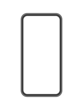 Vector mobile phone mock up isolated on white background with blank screen for advertising, media, apps. Smart phone icon, mock up phone. 10 eps