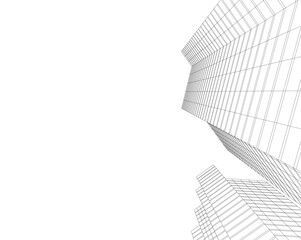 Architectural drawing vector illustration on white background