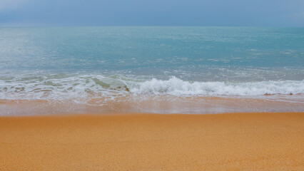 Summer beach holiday background.Panorama of beautiful beach and turquoise ocean water. Sri Lanka