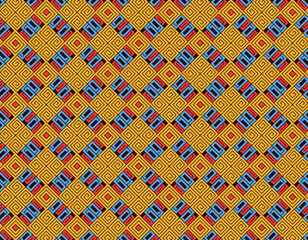 Beautiful background based on colombian ancient indigenous art with colombian flag colors