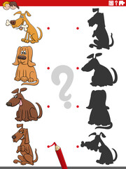 educational shadow game with cartoon dogs