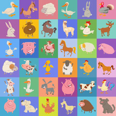 background or paper design with cartoon farm animals