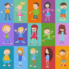 pattern or background design with comic children characters