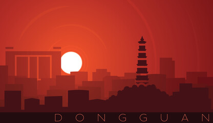 Obraz premium Dongguan Low Sun Skyline Scene
