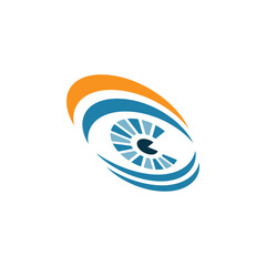Eye like logo design. Illustration of an eye as a logo design on a white background - 519235931