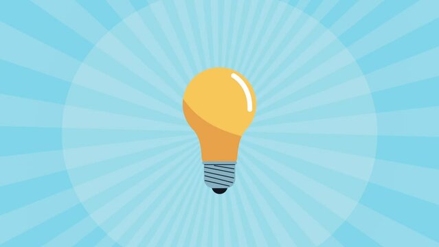 bulb light creative idea animation