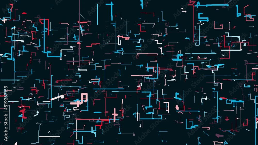 Poster moving lines in schematic pattern. motion. colorful schematic pattern of lines in technological styl