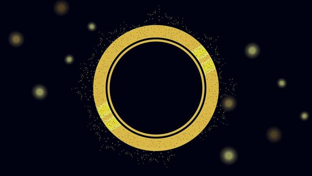 golden frame with circular form animation
